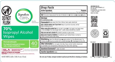 Image Description (Signature Care Isopropyl Alcohol Wipes (40 Count))